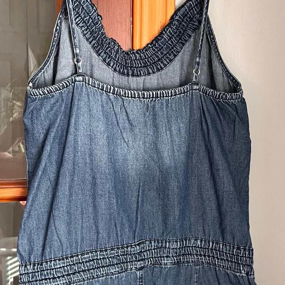 EUC, Aeropostale Spaghetti Strap Shorts Romper, size Sm, denim style W/Pockets - Picture 8 of 11